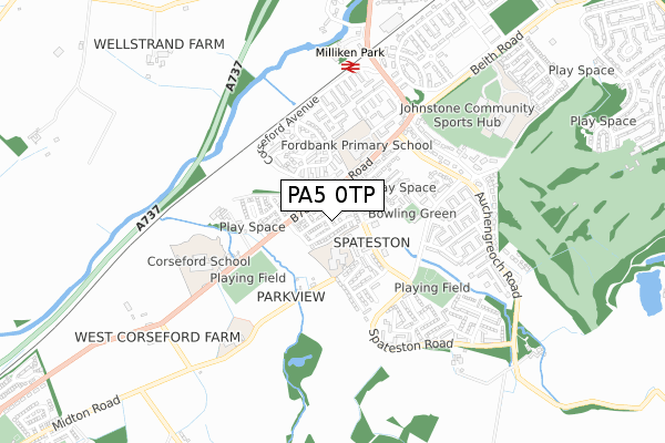 PA5 0TP map - small scale - OS Open Zoomstack (Ordnance Survey)