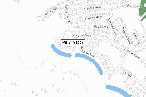 PA7 5DG map - large scale - OS Open Zoomstack (Ordnance Survey)