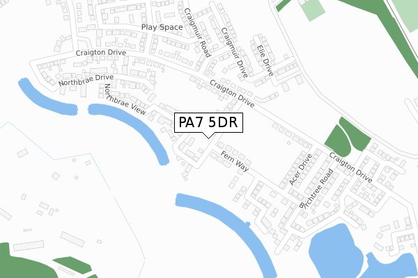 PA7 5DR map - large scale - OS Open Zoomstack (Ordnance Survey)