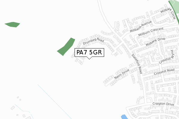 PA7 5GR map - large scale - OS Open Zoomstack (Ordnance Survey)