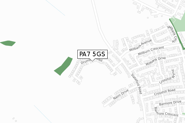 PA7 5GS map - large scale - OS Open Zoomstack (Ordnance Survey)