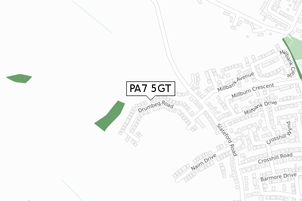 PA7 5GT map - large scale - OS Open Zoomstack (Ordnance Survey)