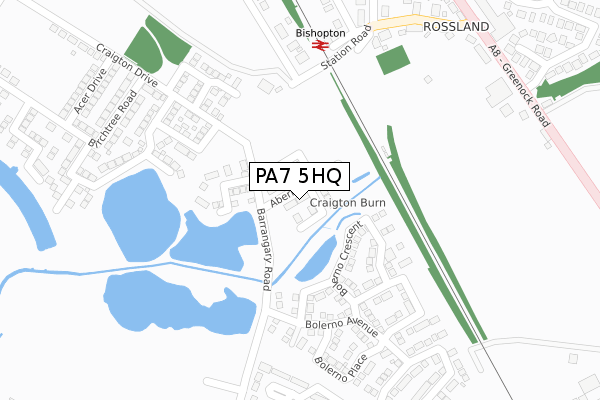 PA7 5HQ map - large scale - OS Open Zoomstack (Ordnance Survey)