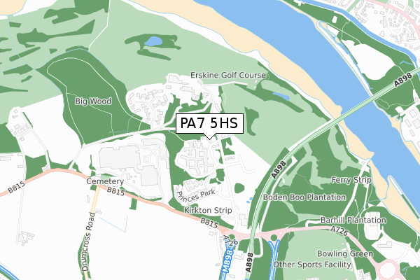 PA7 5HS map - small scale - OS Open Zoomstack (Ordnance Survey)