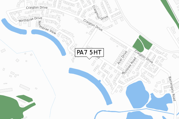 PA7 5HT map - large scale - OS Open Zoomstack (Ordnance Survey)