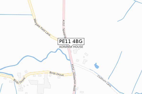 PE11 4BG map - large scale - OS Open Zoomstack (Ordnance Survey)