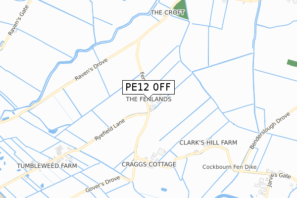 PE12 0FF map - small scale - OS Open Zoomstack (Ordnance Survey)