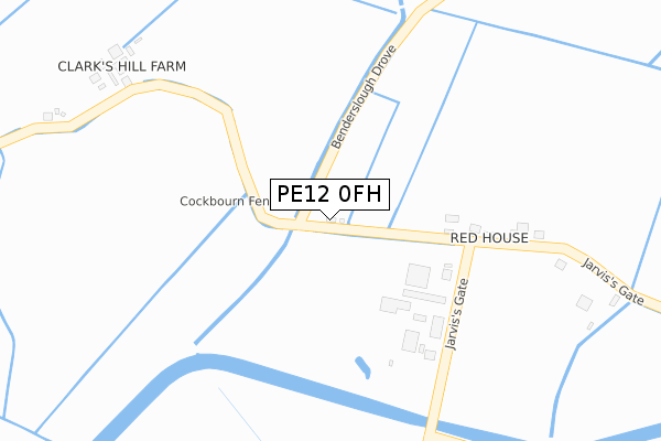 PE12 0FH map - large scale - OS Open Zoomstack (Ordnance Survey)