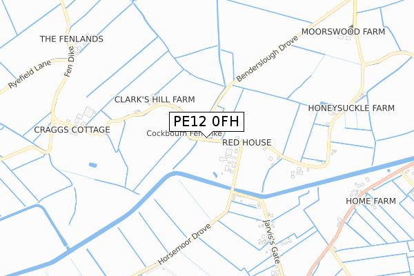 PE12 0FH map - small scale - OS Open Zoomstack (Ordnance Survey)