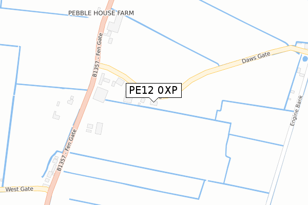 PE12 0XP map - large scale - OS Open Zoomstack (Ordnance Survey)