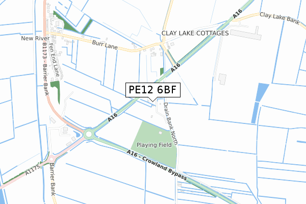 PE12 6BF map - small scale - OS Open Zoomstack (Ordnance Survey)