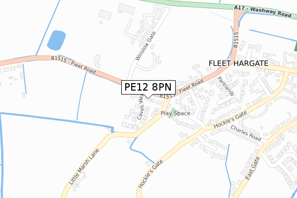 PE12 8PN map - large scale - OS Open Zoomstack (Ordnance Survey)