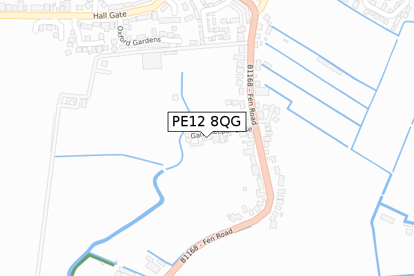 PE12 8QG map - large scale - OS Open Zoomstack (Ordnance Survey)