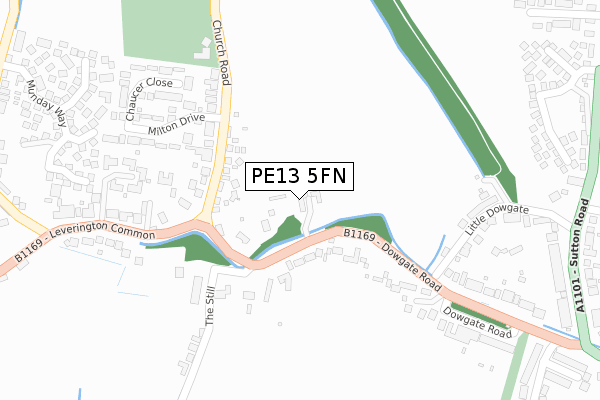 PE13 5FN map - large scale - OS Open Zoomstack (Ordnance Survey)