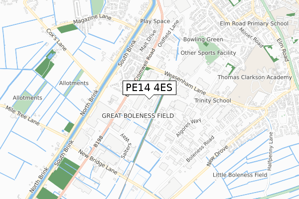 PE14 4ES map - small scale - OS Open Zoomstack (Ordnance Survey)