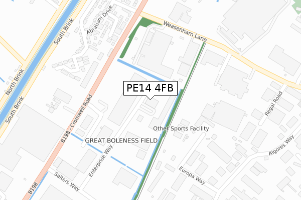 PE14 4FB map - large scale - OS Open Zoomstack (Ordnance Survey)