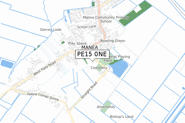 PE15 0NE map - small scale - OS Open Zoomstack (Ordnance Survey)