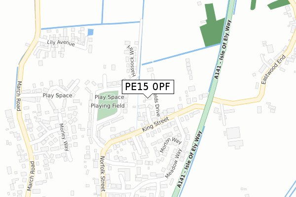 PE15 0PF map - large scale - OS Open Zoomstack (Ordnance Survey)