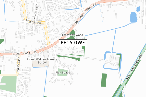 PE15 0WF map - large scale - OS Open Zoomstack (Ordnance Survey)