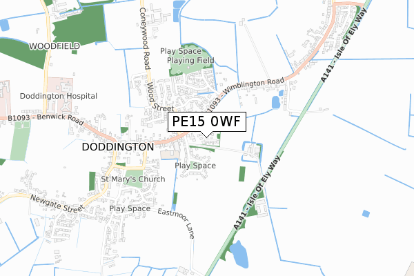 PE15 0WF map - small scale - OS Open Zoomstack (Ordnance Survey)