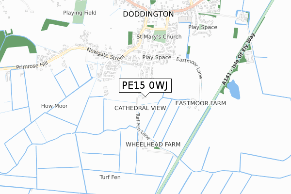 PE15 0WJ map - small scale - OS Open Zoomstack (Ordnance Survey)