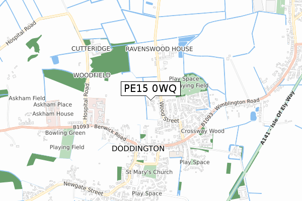 PE15 0WQ map - small scale - OS Open Zoomstack (Ordnance Survey)