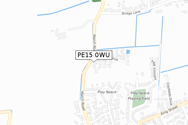 PE15 0WU map - large scale - OS Open Zoomstack (Ordnance Survey)