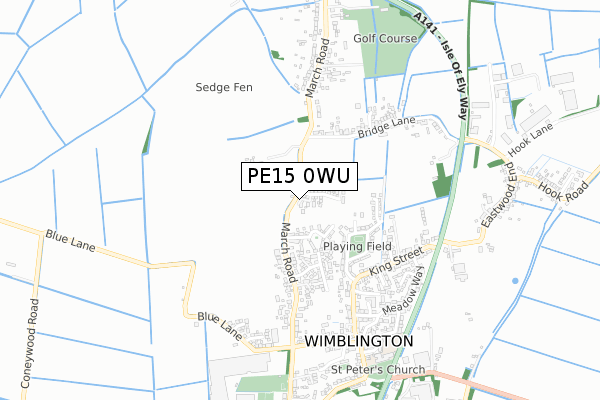 PE15 0WU map - small scale - OS Open Zoomstack (Ordnance Survey)