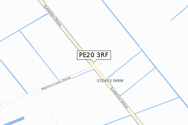 PE20 3RF map - large scale - OS Open Zoomstack (Ordnance Survey)