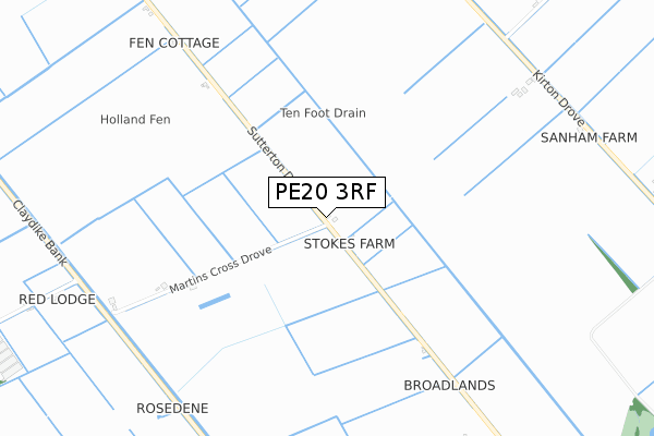 PE20 3RF map - small scale - OS Open Zoomstack (Ordnance Survey)