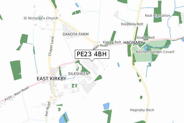 PE23 4BH map - small scale - OS Open Zoomstack (Ordnance Survey)