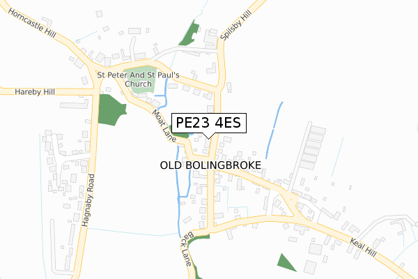 PE23 4ES map - large scale - OS Open Zoomstack (Ordnance Survey)