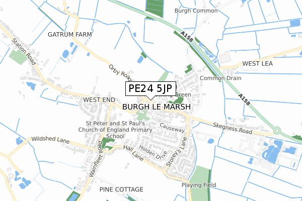 PE24 5JP map - small scale - OS Open Zoomstack (Ordnance Survey)