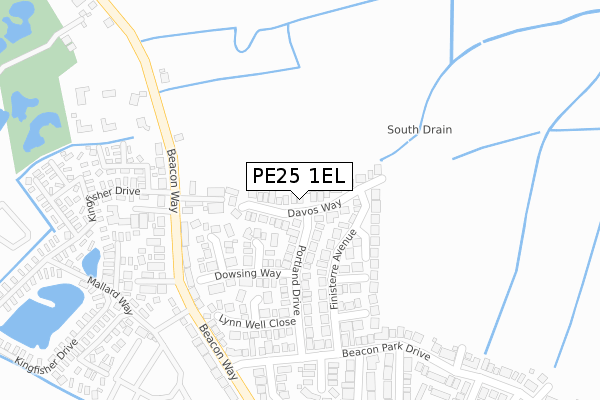 PE25 1EL map - large scale - OS Open Zoomstack (Ordnance Survey)