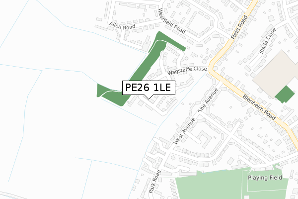 PE26 1LE map - large scale - OS Open Zoomstack (Ordnance Survey)