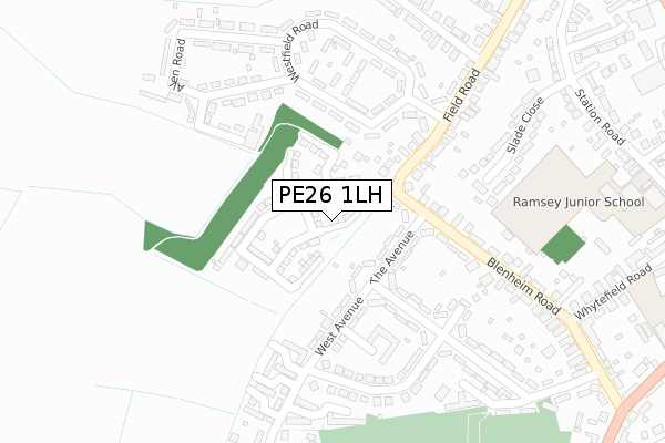 PE26 1LH map - large scale - OS Open Zoomstack (Ordnance Survey)