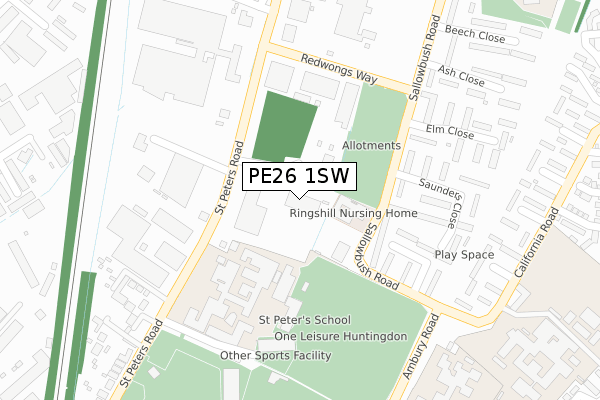 PE26 1SW map - large scale - OS Open Zoomstack (Ordnance Survey)