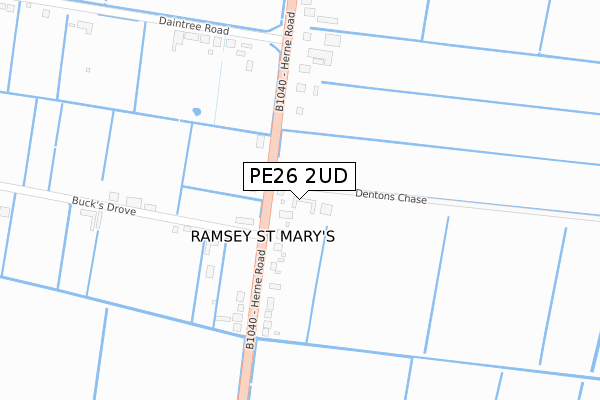 PE26 2UD map - large scale - OS Open Zoomstack (Ordnance Survey)