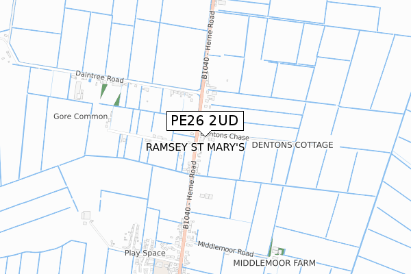 PE26 2UD map - small scale - OS Open Zoomstack (Ordnance Survey)