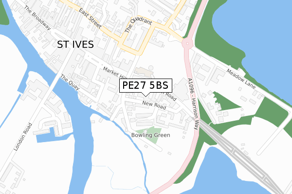 PE27 5BS map - large scale - OS Open Zoomstack (Ordnance Survey)