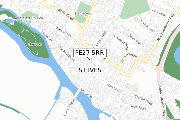 PE27 5RR map - large scale - OS Open Zoomstack (Ordnance Survey)