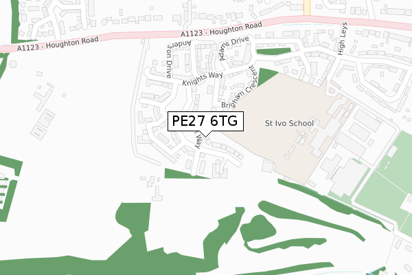 PE27 6TG map - large scale - OS Open Zoomstack (Ordnance Survey)