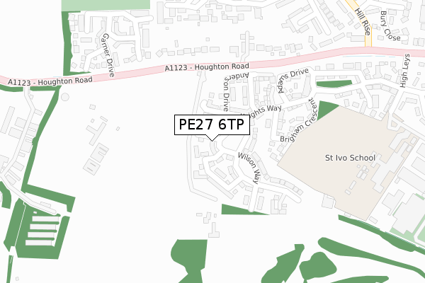 PE27 6TP map - large scale - OS Open Zoomstack (Ordnance Survey)