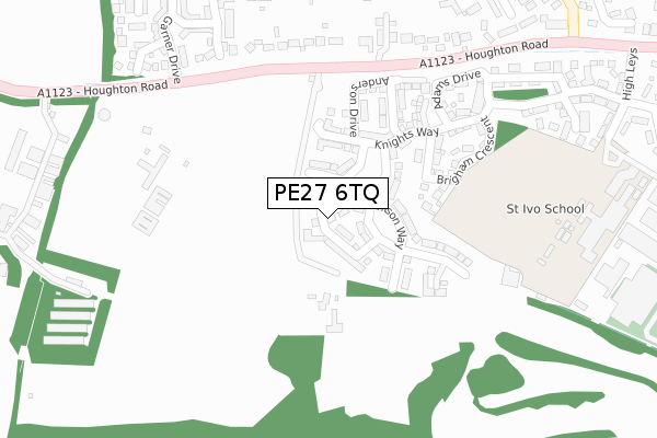 PE27 6TQ map - large scale - OS Open Zoomstack (Ordnance Survey)