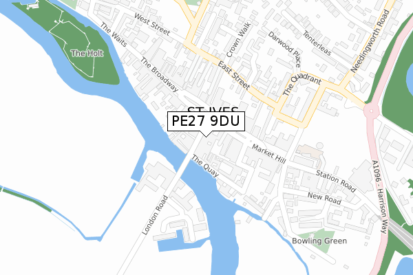 PE27 9DU map - large scale - OS Open Zoomstack (Ordnance Survey)