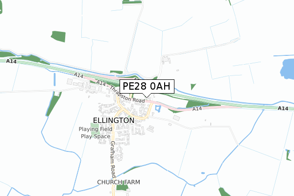 PE28 0AH map - small scale - OS Open Zoomstack (Ordnance Survey)