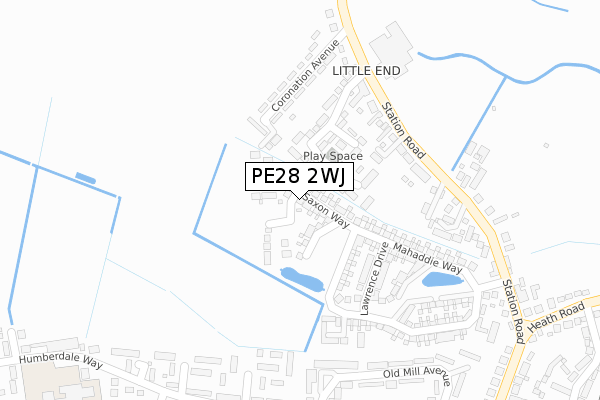 PE28 2WJ map - large scale - OS Open Zoomstack (Ordnance Survey)