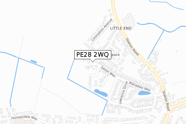 PE28 2WQ map - large scale - OS Open Zoomstack (Ordnance Survey)