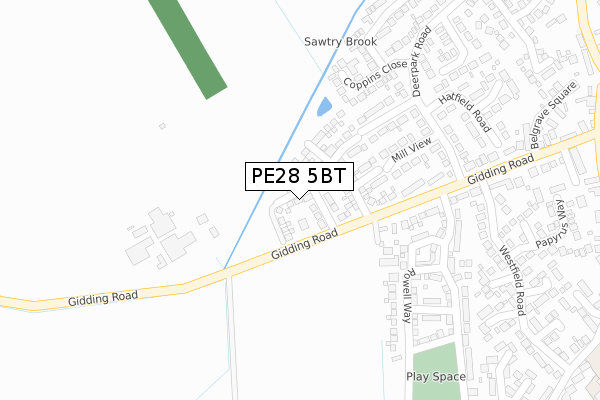 PE28 5BT map - large scale - OS Open Zoomstack (Ordnance Survey)