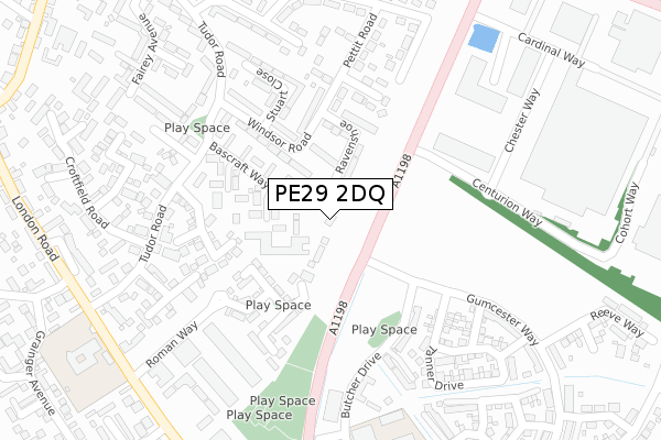 PE29 2DQ map - large scale - OS Open Zoomstack (Ordnance Survey)